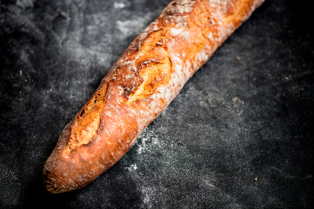 Homemade sourdough baguette